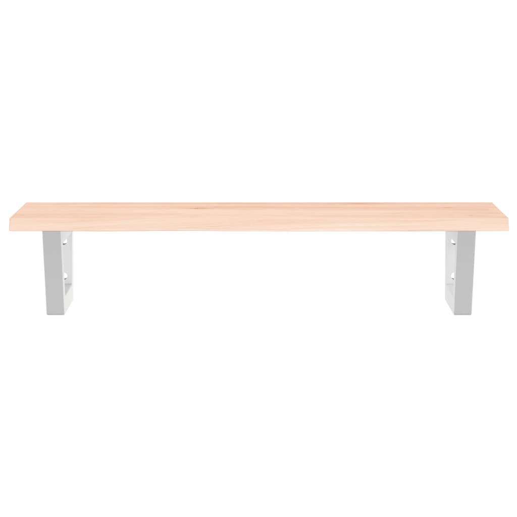 Basin Shelf Wall Mounted Steel and Solid Wood Oak