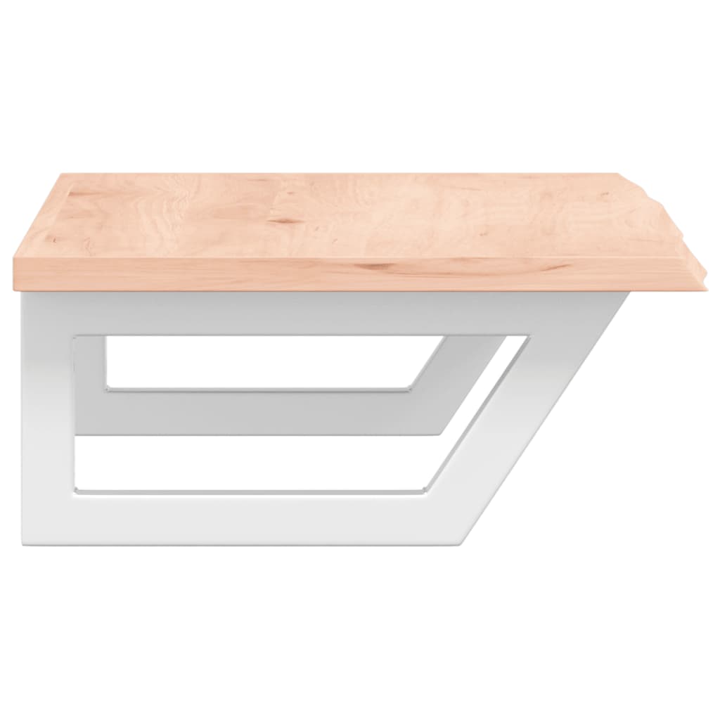 Basin Shelf Wall Mounted Steel and Solid Wood Oak