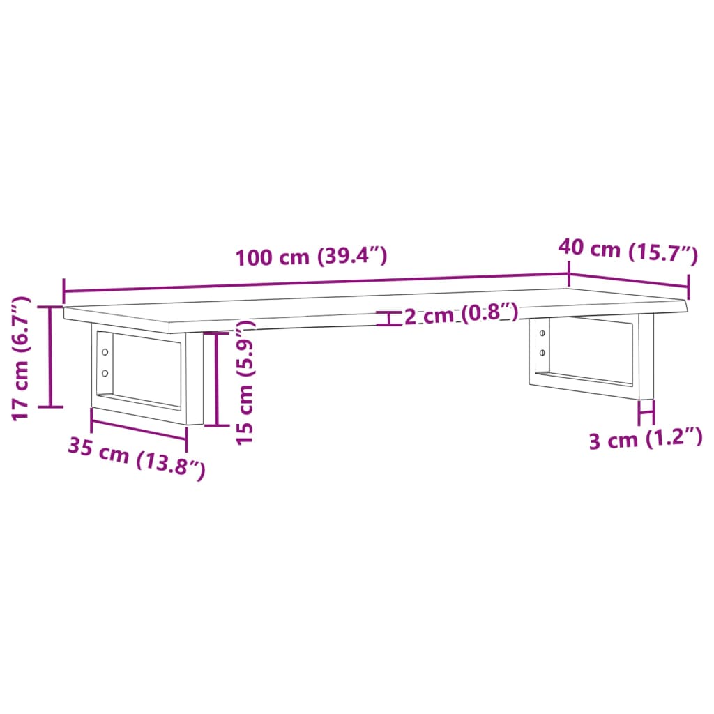 vidaXL Basin Shelf Wall Mounted Steel and Solid Wood Oak