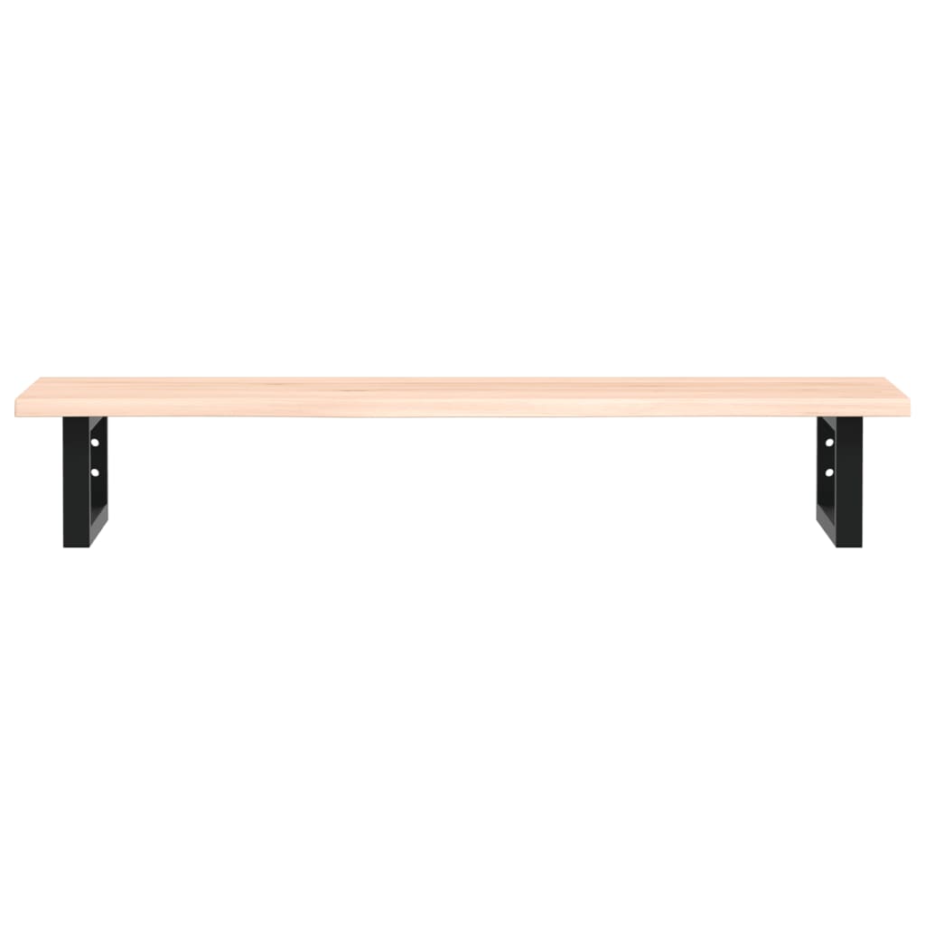 Basin Shelf Wall Mounted Steel and Solid Wood Oak