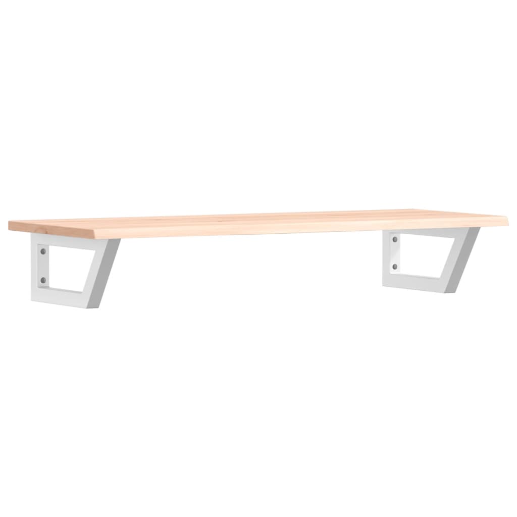 Basin Shelf Wall Mounted Steel and Solid Wood Oak