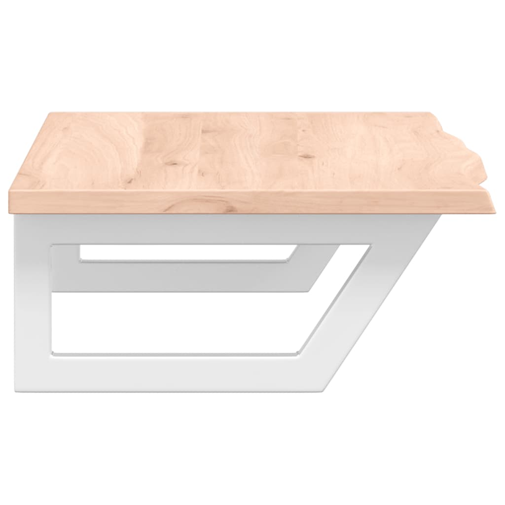 Basin Shelf Wall Mounted Steel and Solid Wood Oak