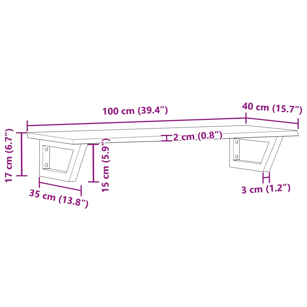 vidaXL Basin Shelf Wall Mounted Steel and Solid Wood Oak