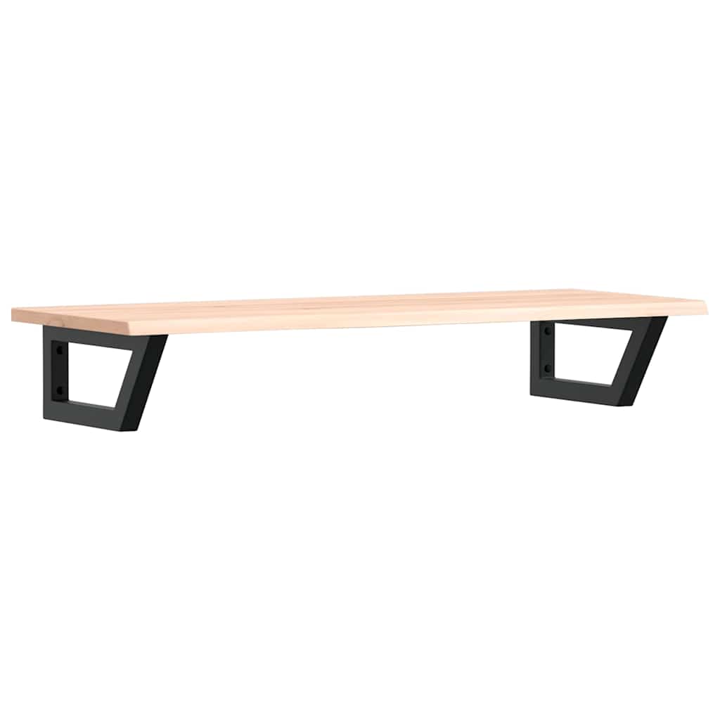 Basin Shelf Wall Mounted Steel and Solid Wood Oak