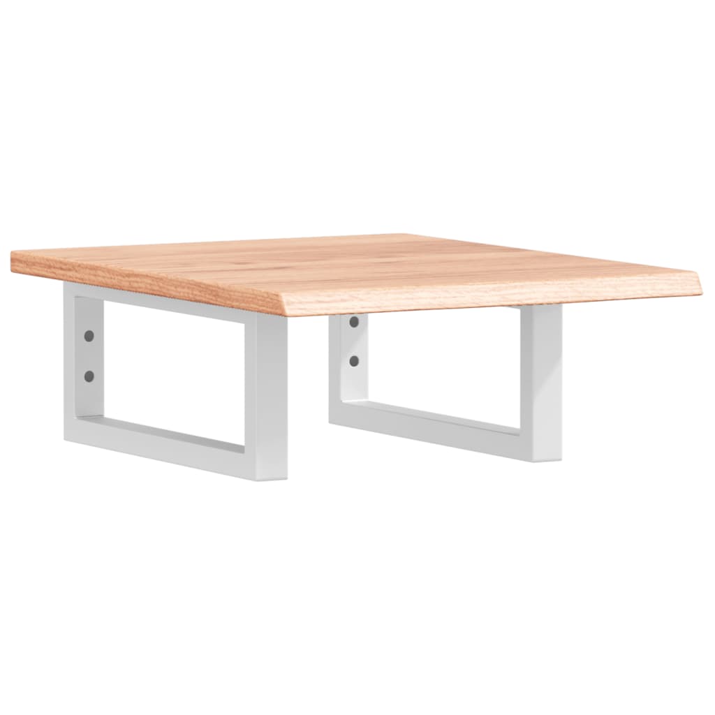 Basin Shelf Wall Mounted Steel and Solid Wood Oak