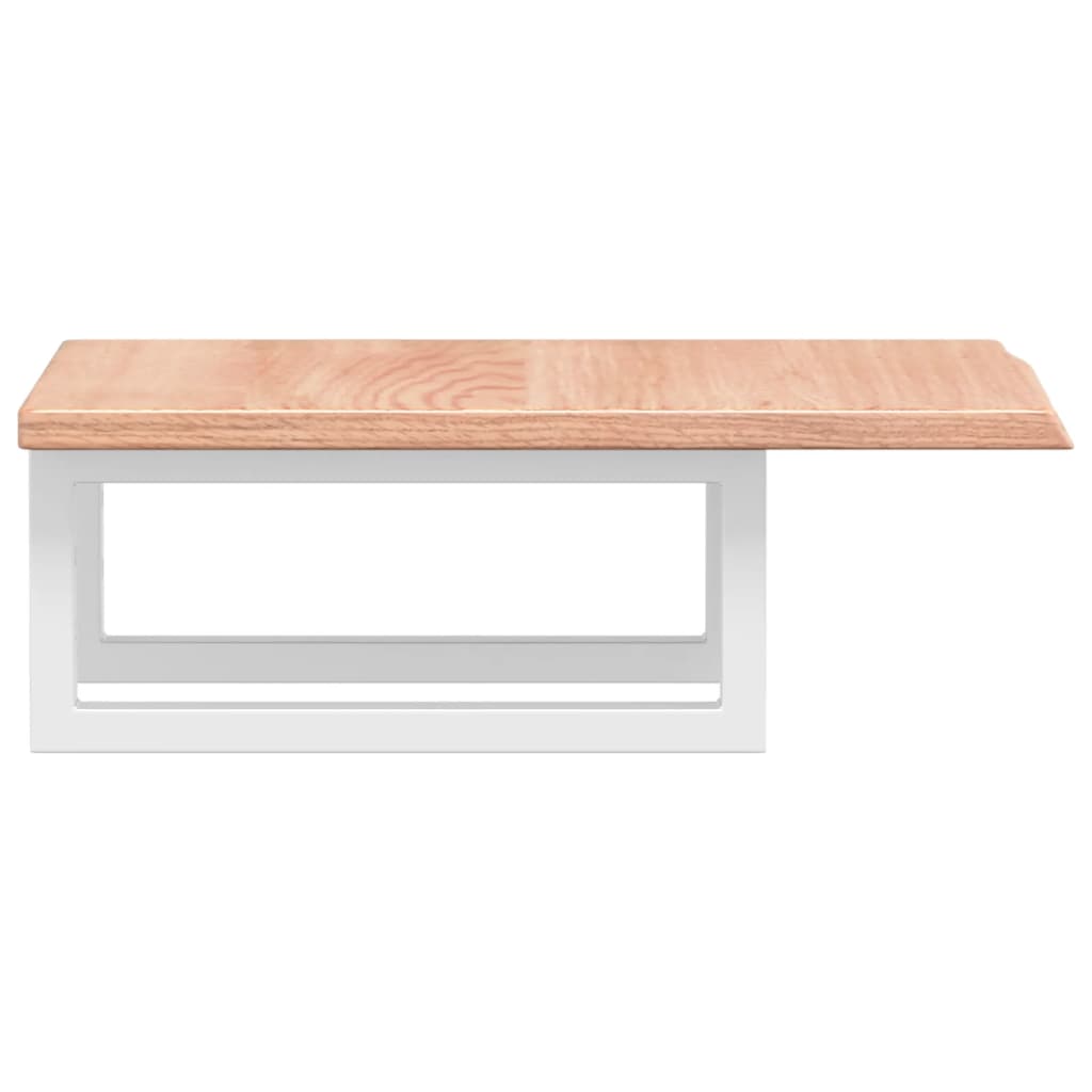 Basin Shelf Wall Mounted Steel and Solid Wood Oak
