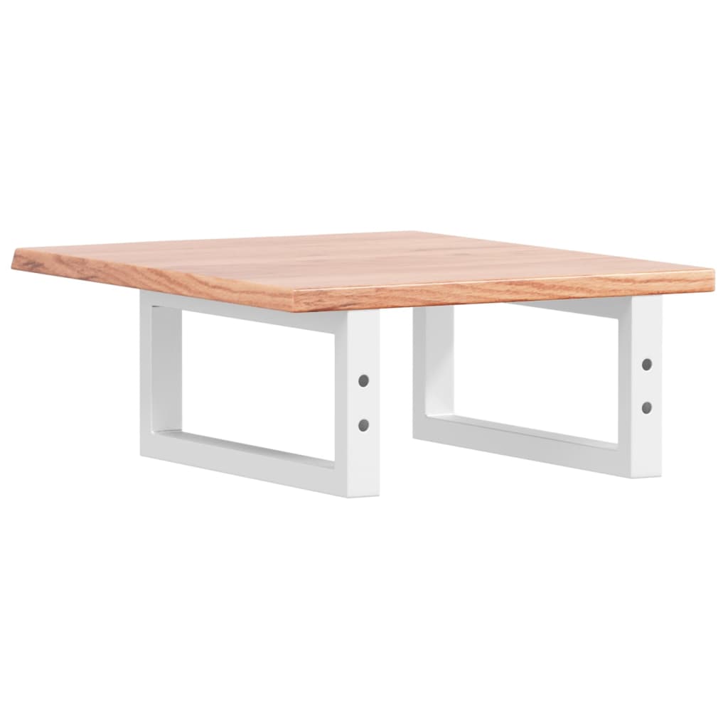 Basin Shelf Wall Mounted Steel and Solid Wood Oak