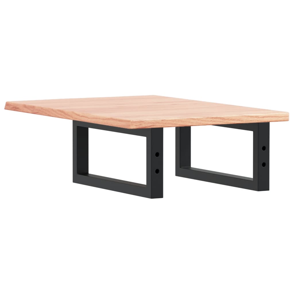 Basin Shelf Wall Mounted Steel and Solid Wood Oak