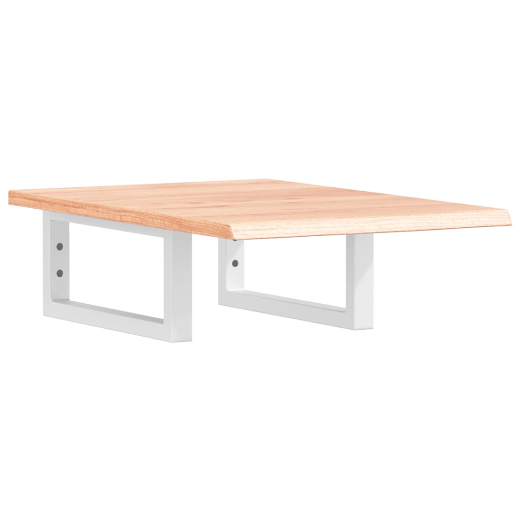 Basin Shelf Wall Mounted Steel and Solid Wood Oak
