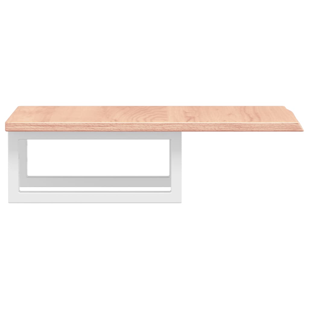 Basin Shelf Wall Mounted Steel and Solid Wood Oak