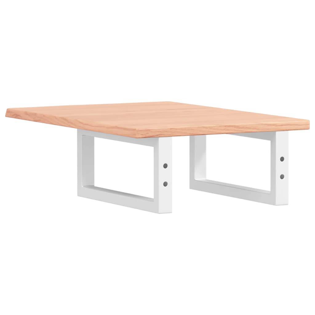 Basin Shelf Wall Mounted Steel and Solid Wood Oak