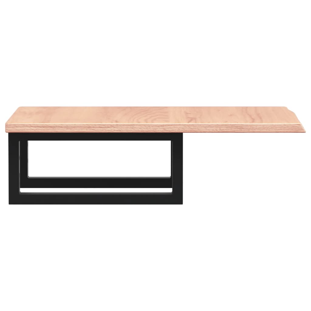 Basin Shelf Wall Mounted Steel and Solid Wood Oak