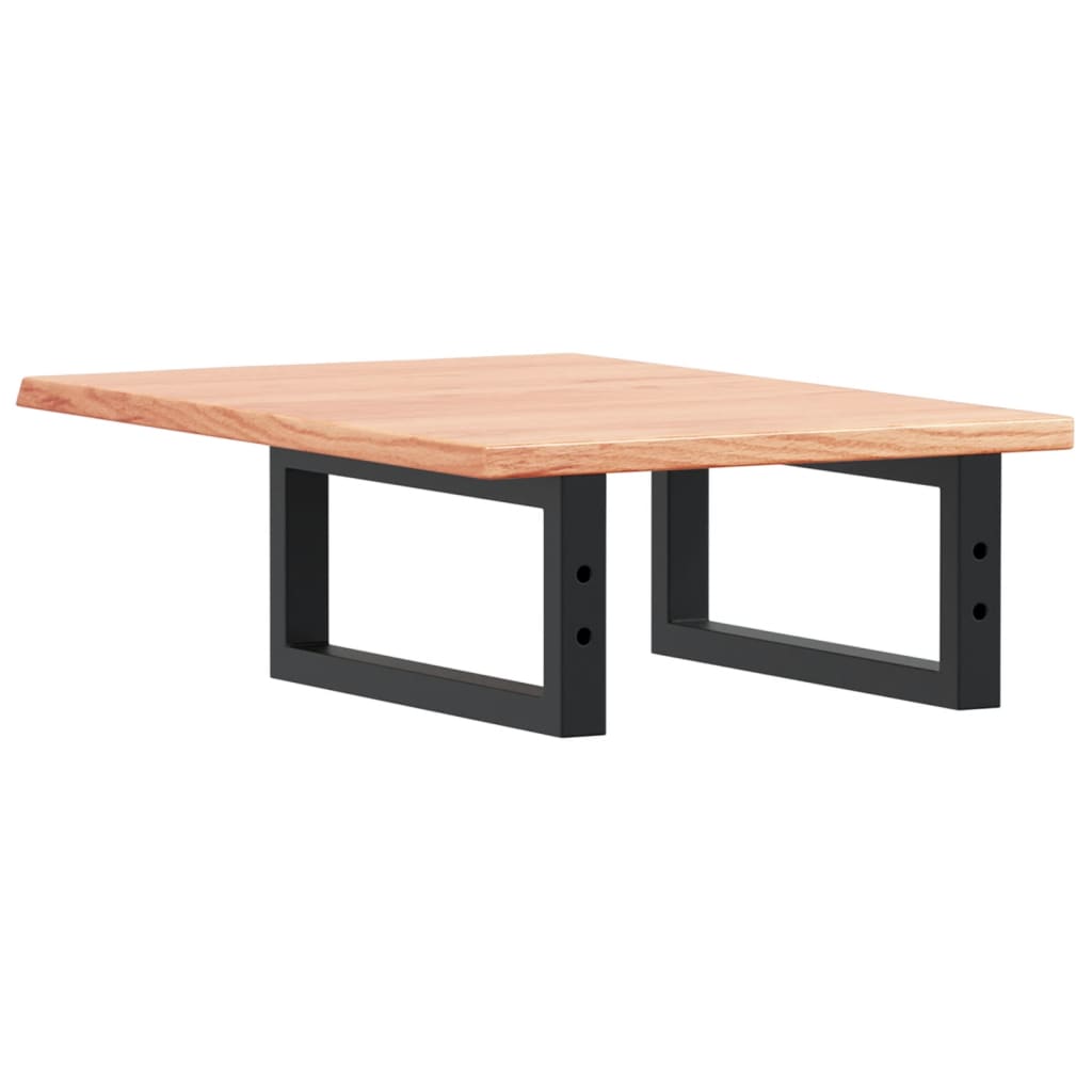 Basin Shelf Wall Mounted Steel and Solid Wood Oak
