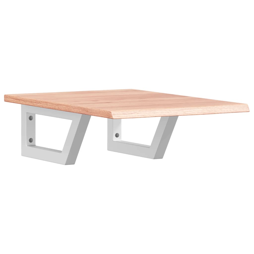 Basin Shelf Wall Mounted Steel and Solid Wood Oak