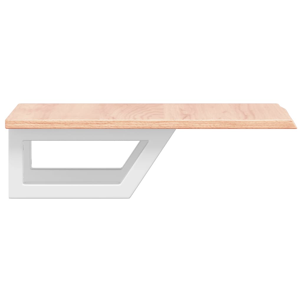 Basin Shelf Wall Mounted Steel and Solid Wood Oak