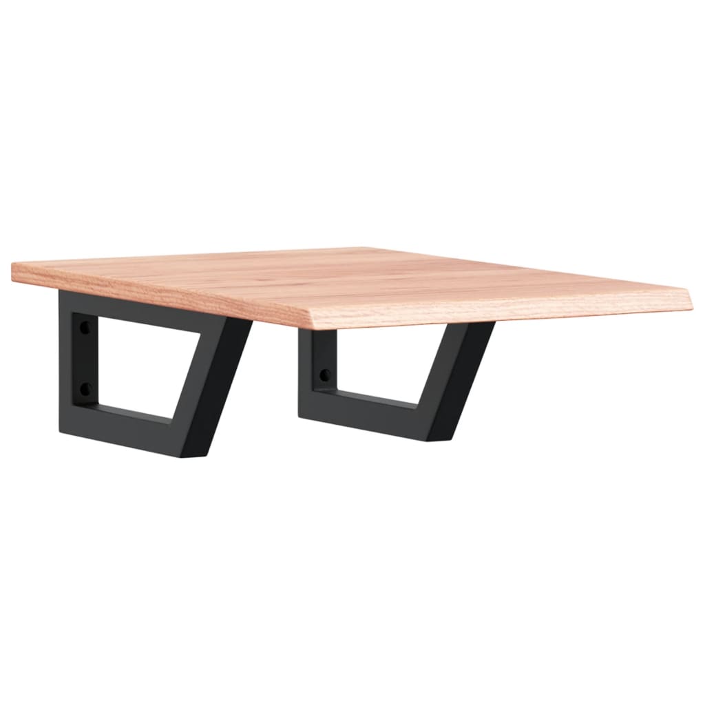 Basin Shelf Wall Mounted Steel and Solid Wood Oak