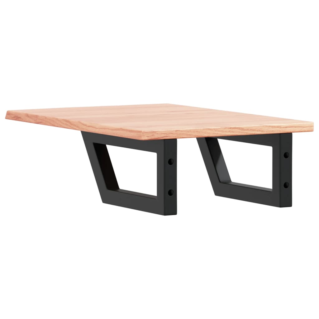 Basin Shelf Wall Mounted Steel and Solid Wood Oak