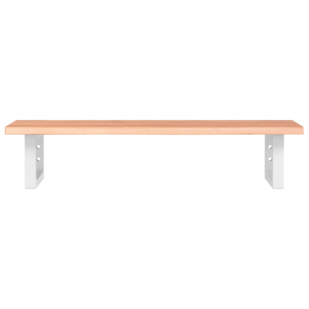 Basin Shelf Wall Mounted Steel and Solid Wood Oak