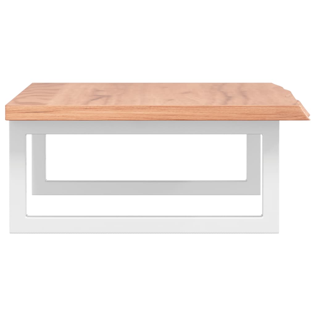 Basin Shelf Wall Mounted Steel and Solid Wood Oak