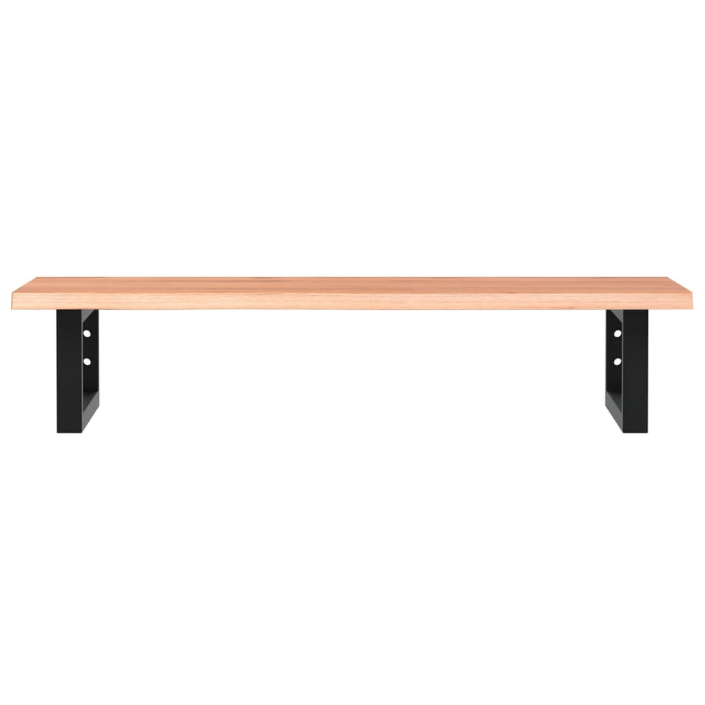 Basin Shelf Wall Mounted Steel and Solid Wood Oak