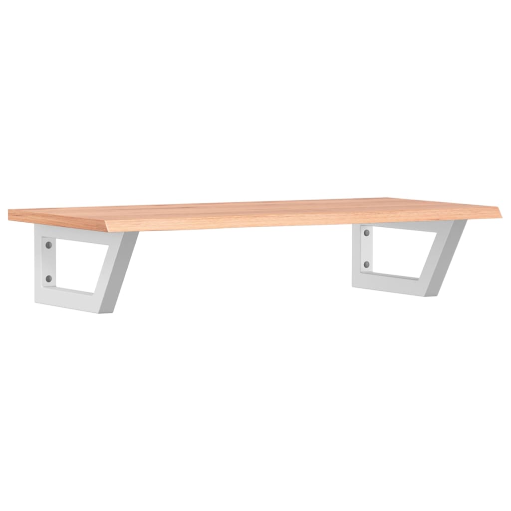 Basin Shelf Wall Mounted Steel and Solid Wood Oak