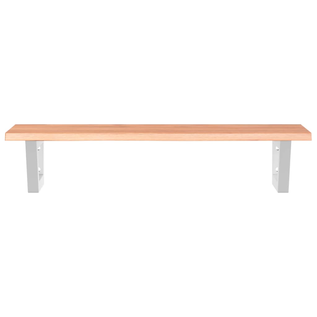 Basin Shelf Wall Mounted Steel and Solid Wood Oak