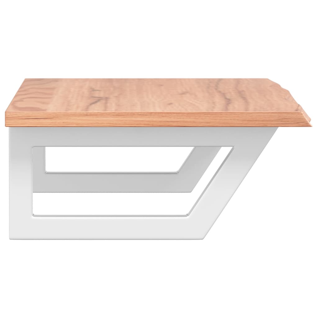 Basin Shelf Wall Mounted Steel and Solid Wood Oak