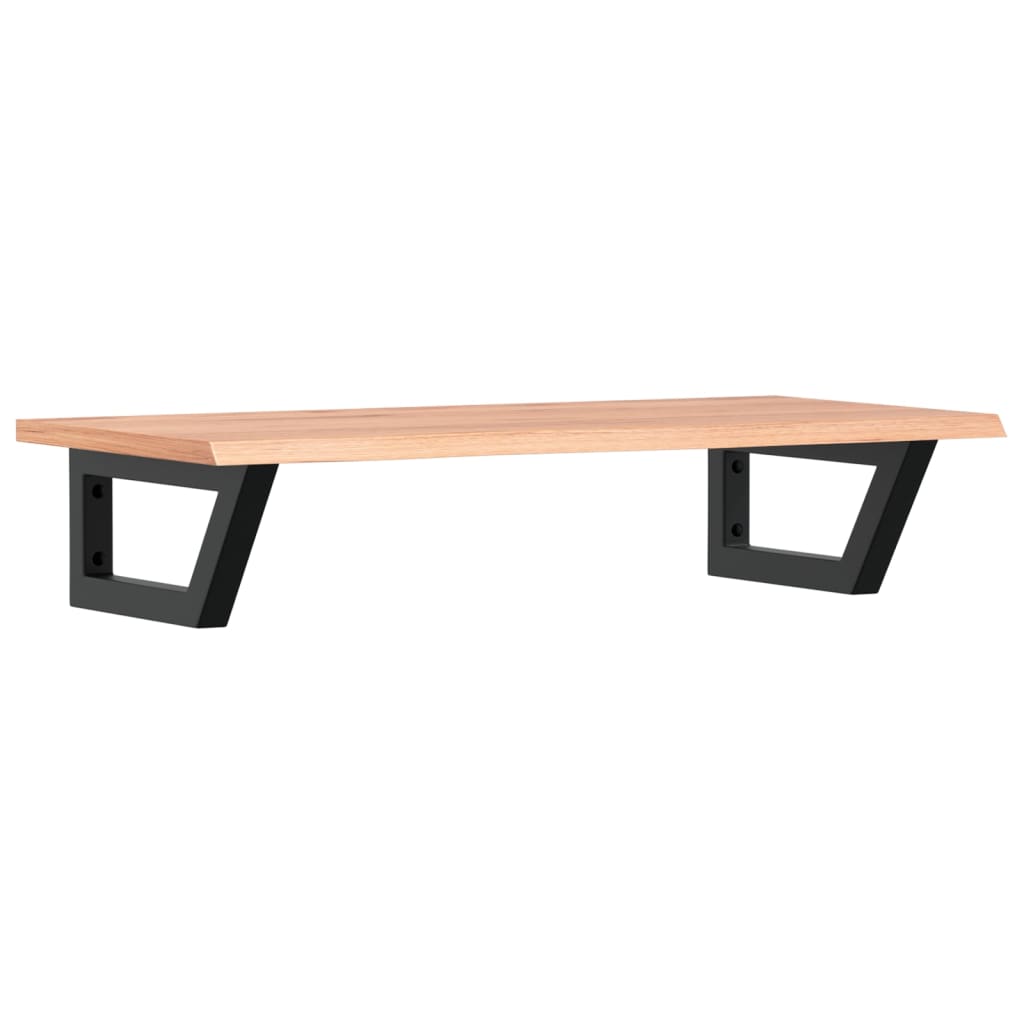 Basin Shelf Wall Mounted Steel and Solid Wood Oak