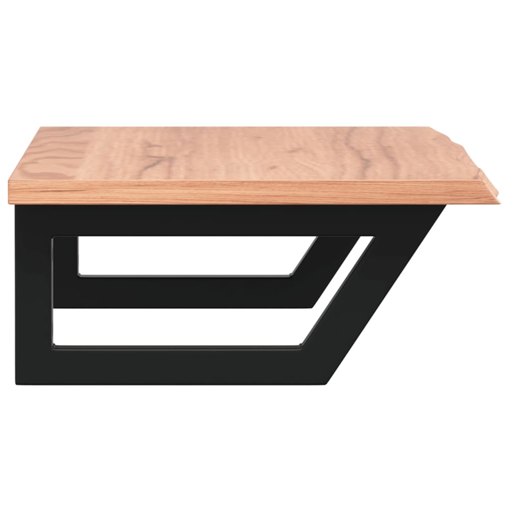 Basin Shelf Wall Mounted Steel and Solid Wood Oak