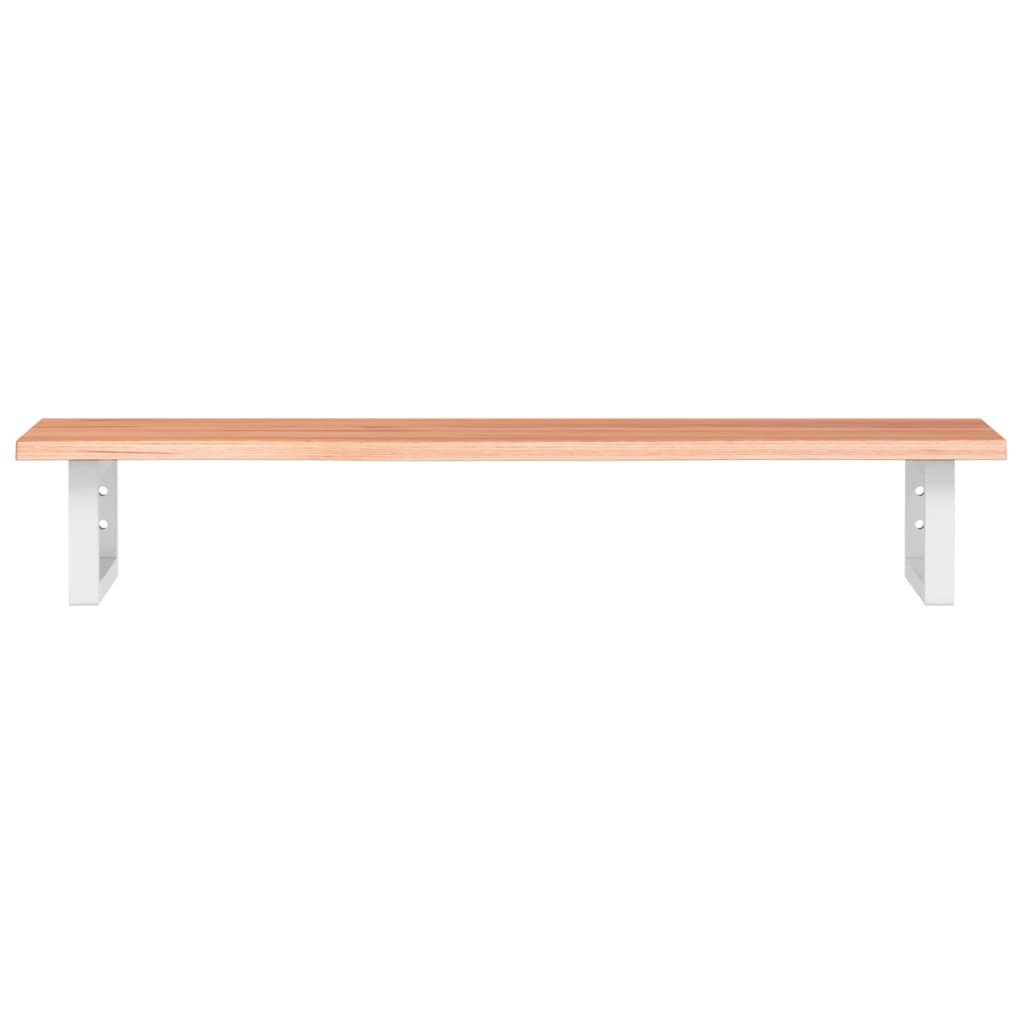 Basin Shelf Wall Mounted Steel and Solid Wood Oak
