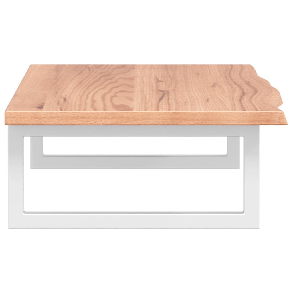 Basin Shelf Wall Mounted Steel and Solid Wood Oak