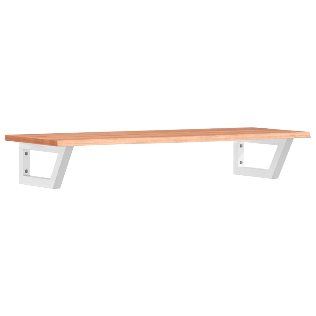 Basin Shelf Wall Mounted Steel and Solid Wood Oak