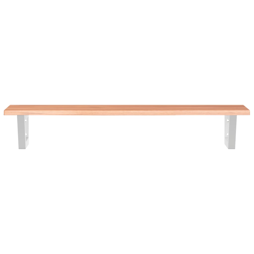 Basin Shelf Wall Mounted Steel and Solid Wood Oak