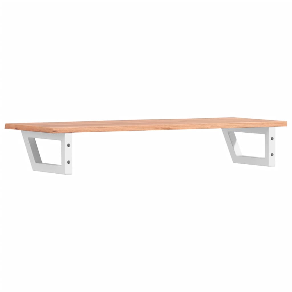 Basin Shelf Wall Mounted Steel and Solid Wood Oak