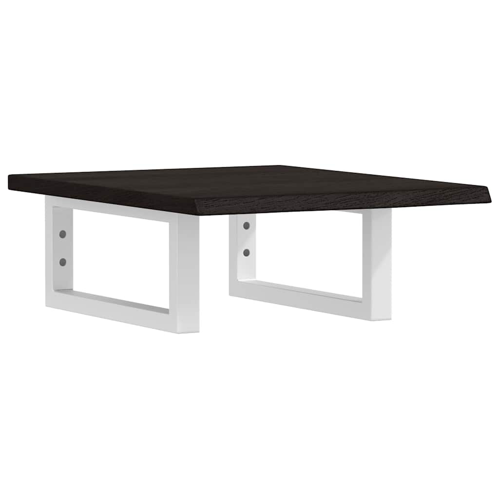 Basin Shelf Wall Mounted Steel and Solid Wood Oak