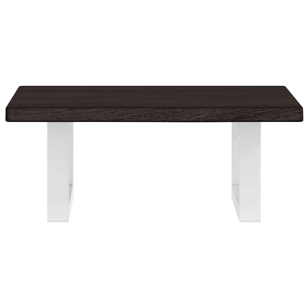 Basin Shelf Wall Mounted Steel and Solid Wood Oak
