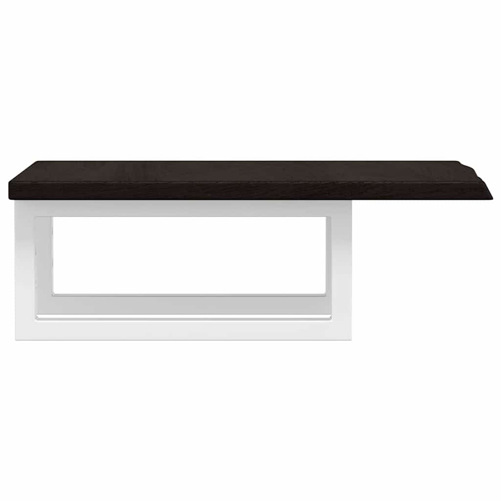 Basin Shelf Wall Mounted Steel and Solid Wood Oak