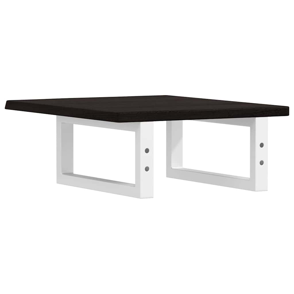 Basin Shelf Wall Mounted Steel and Solid Wood Oak