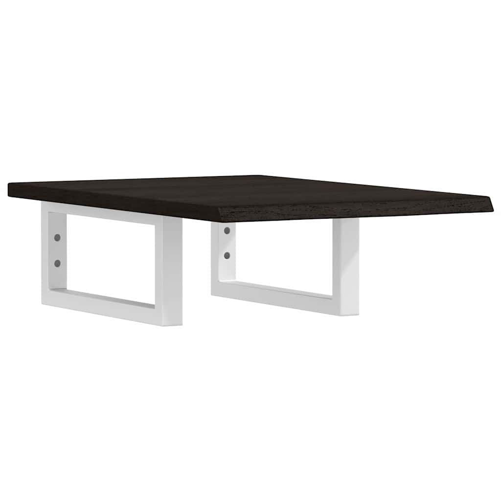 Basin Shelf Wall Mounted Steel and Solid Wood Oak