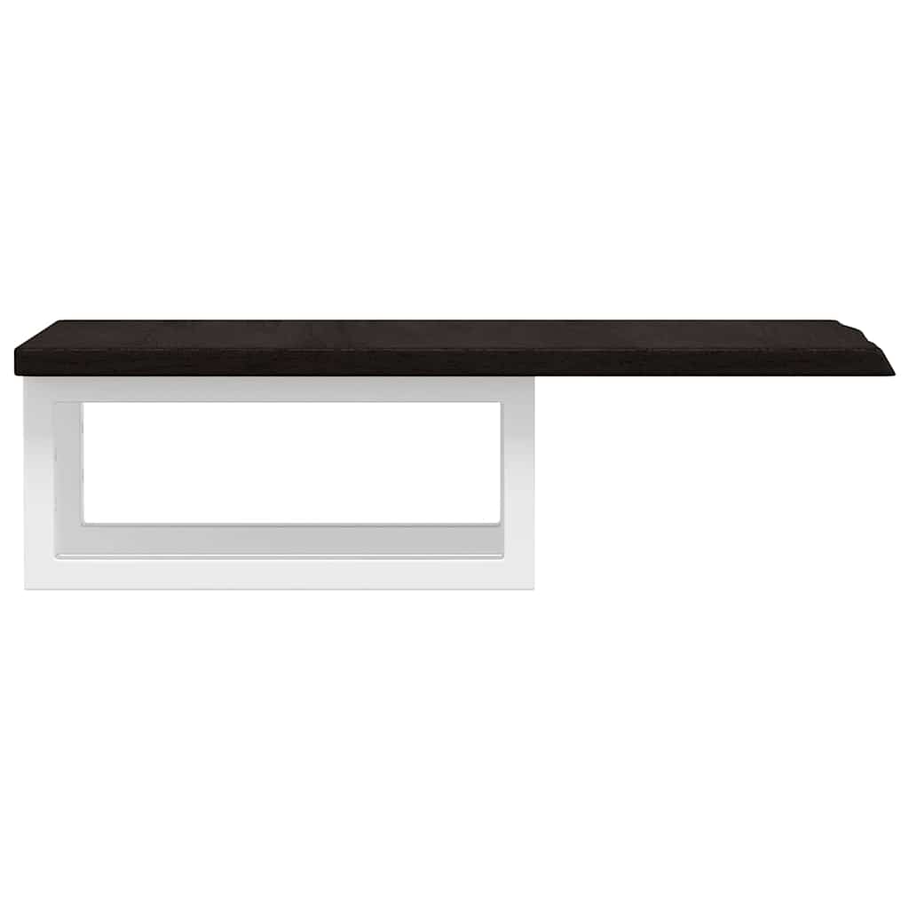 Basin Shelf Wall Mounted Steel and Solid Wood Oak