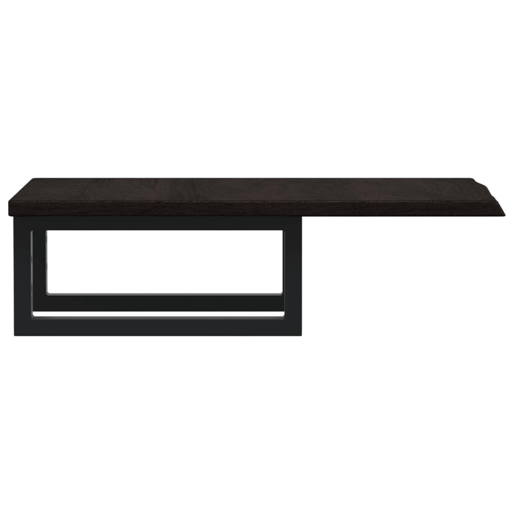 Basin Shelf Wall Mounted Steel and Solid Wood Oak