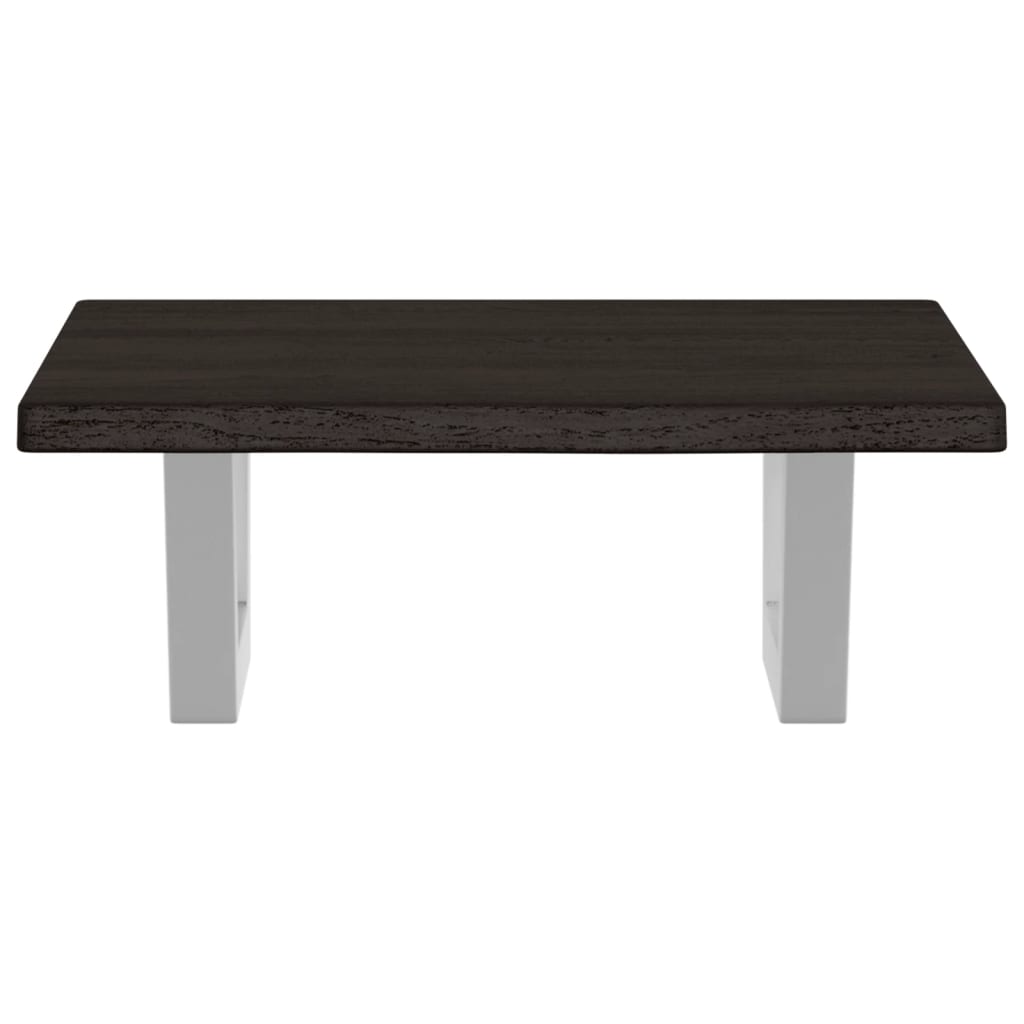 Basin Shelf Wall Mounted Steel and Solid Wood Oak