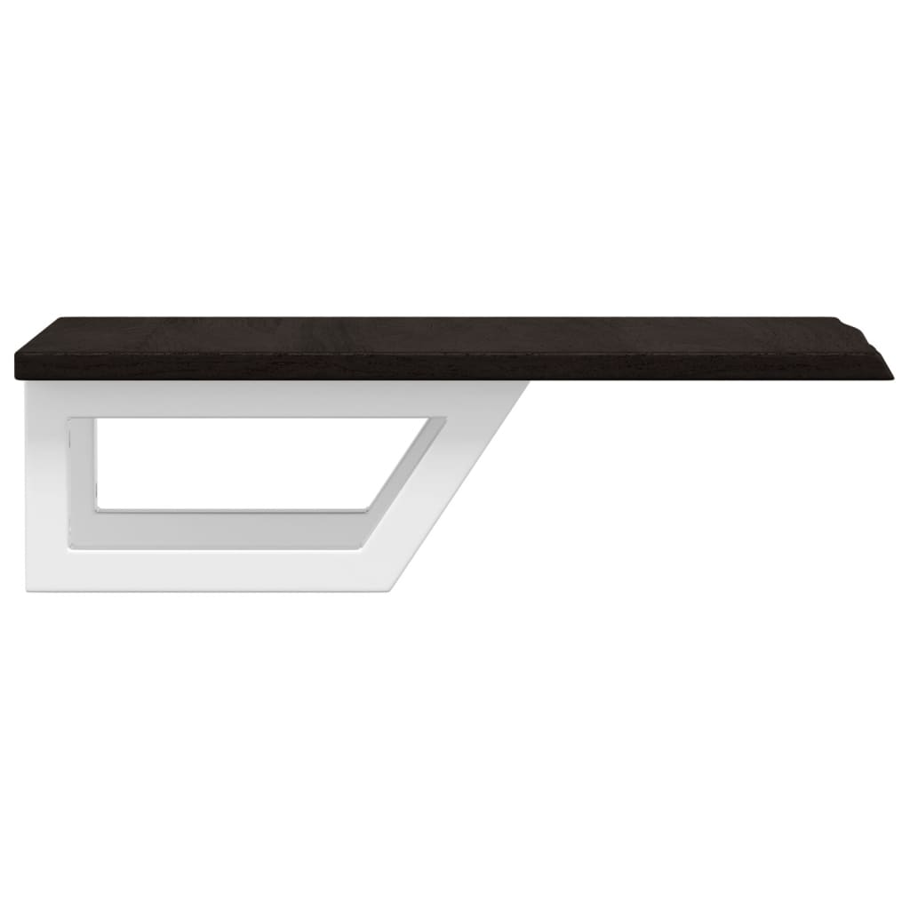 Basin Shelf Wall Mounted Steel and Solid Wood Oak
