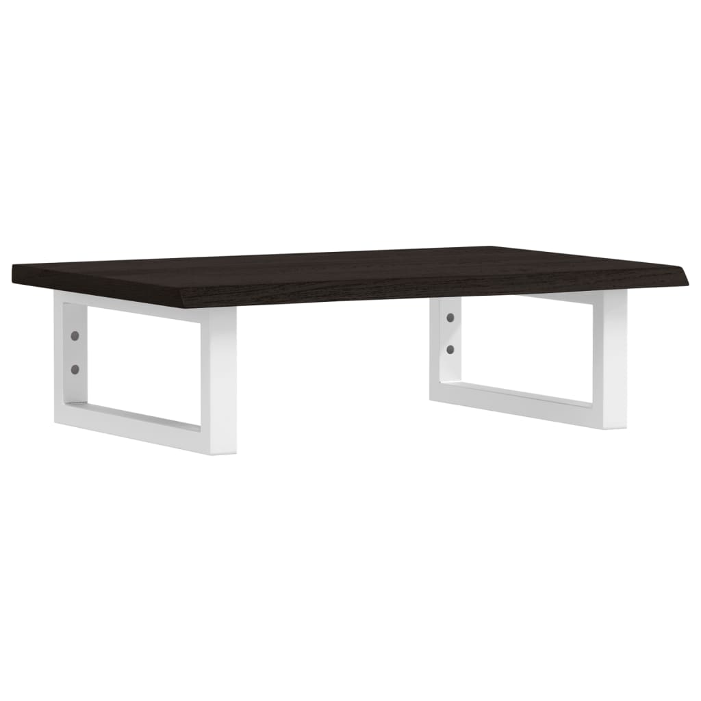 Basin Shelf Wall Mounted Steel and Solid Wood Oak