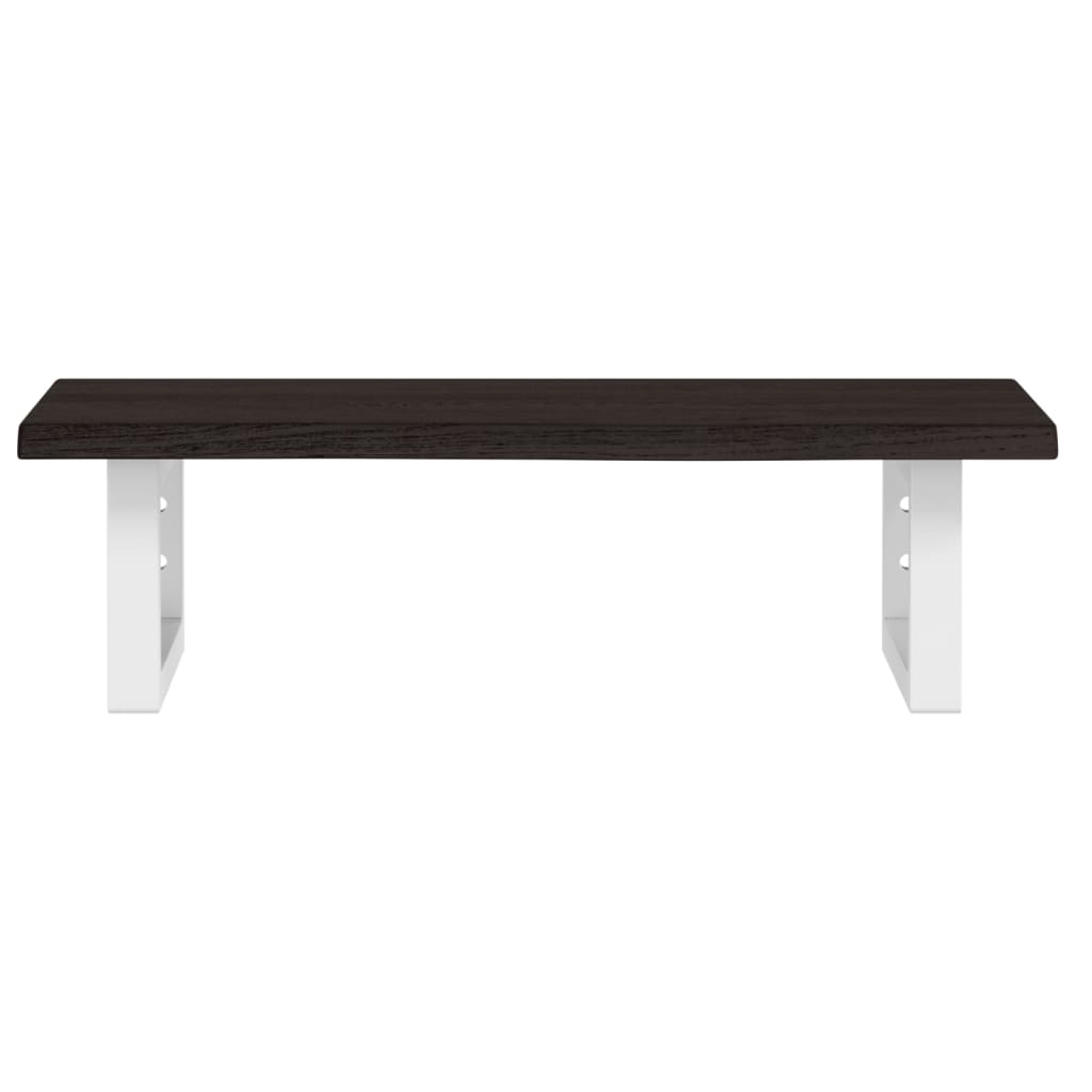 Basin Shelf Wall Mounted Steel and Solid Wood Oak