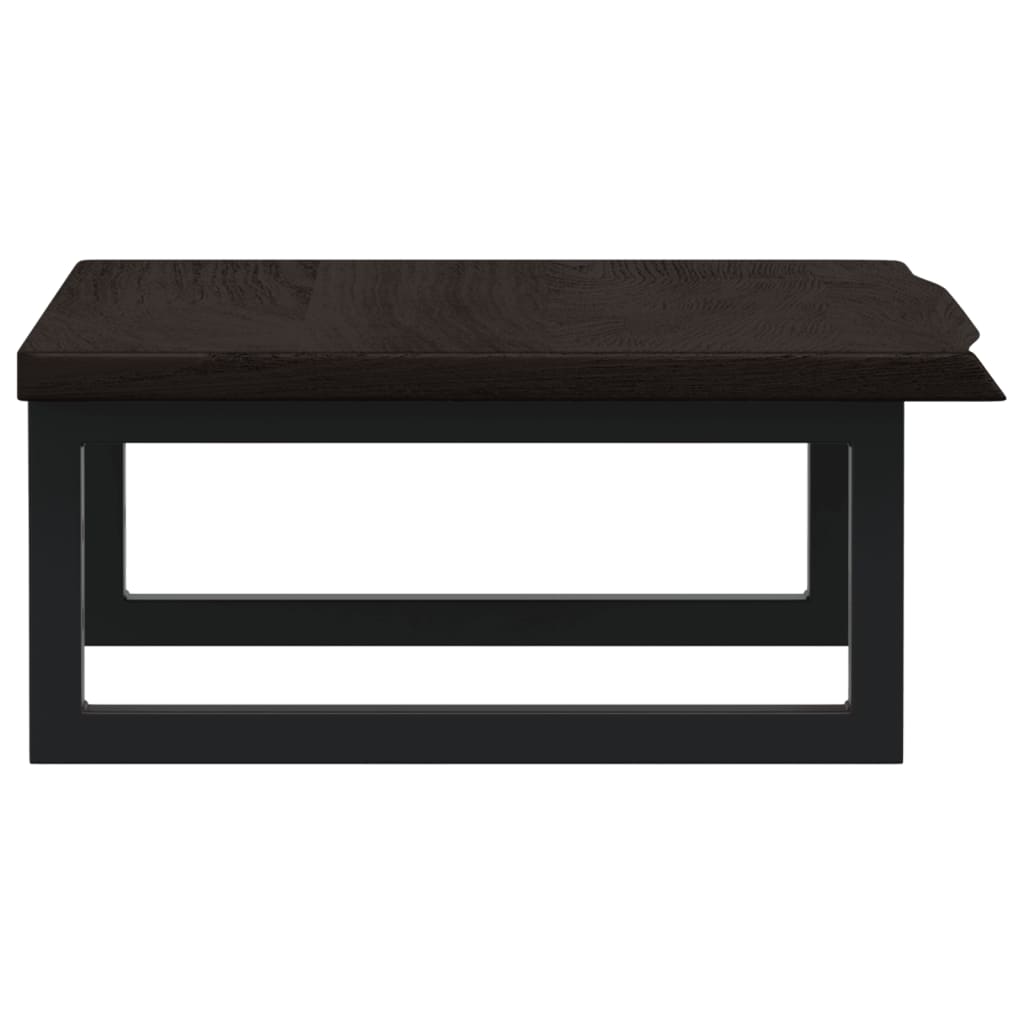 Basin Shelf Wall Mounted Steel and Solid Wood Oak