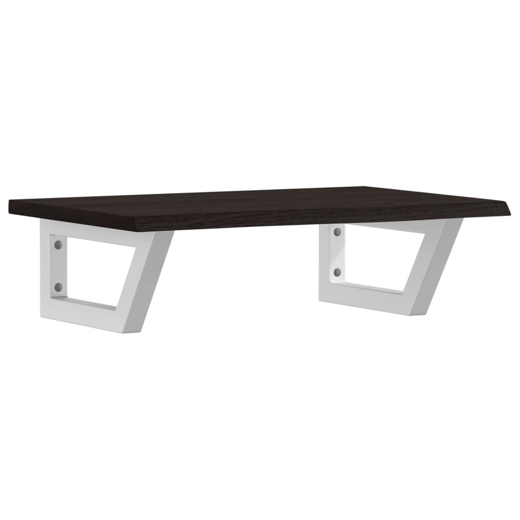 Basin Shelf Wall Mounted Steel and Solid Wood Oak