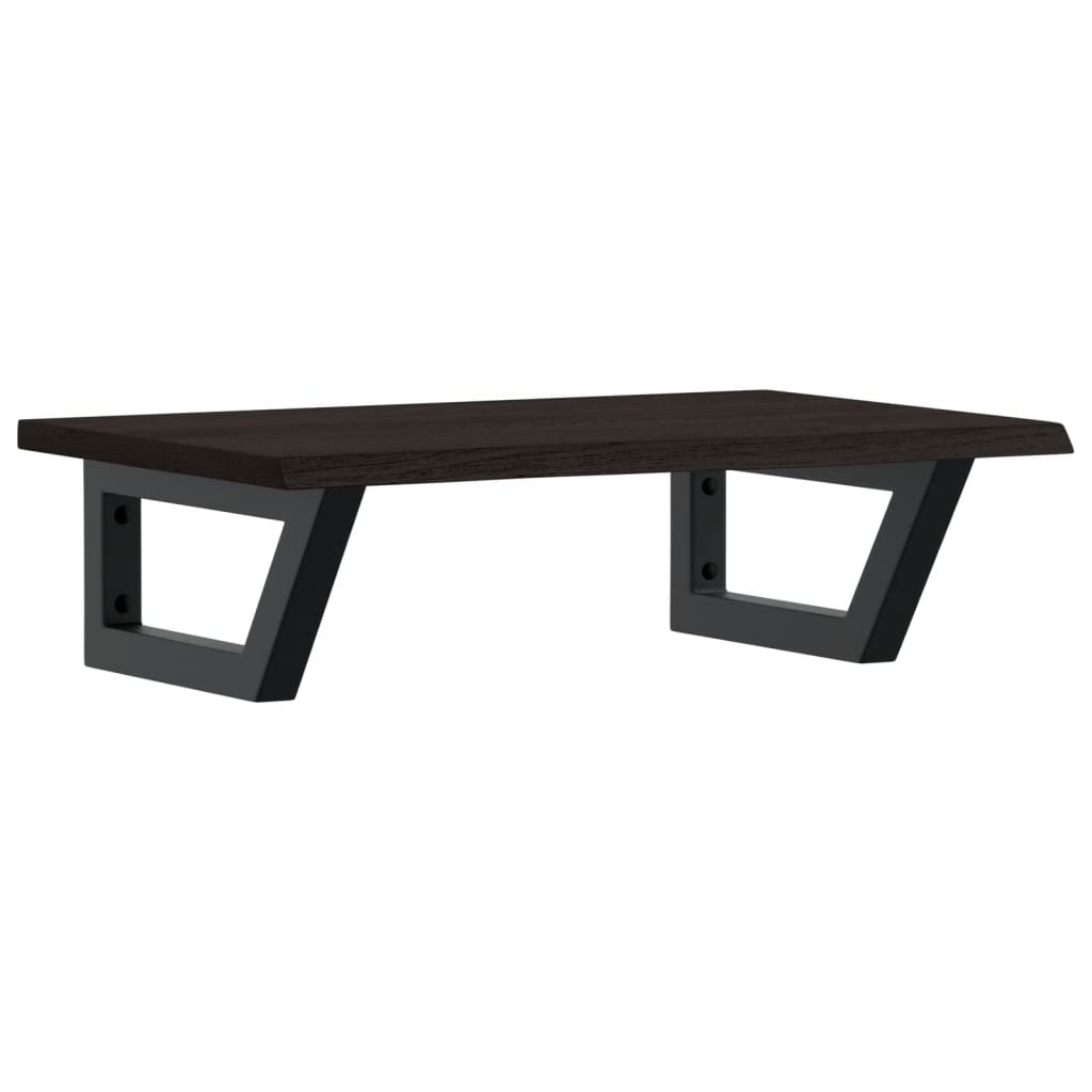 Basin Shelf Wall Mounted Steel and Solid Wood Oak