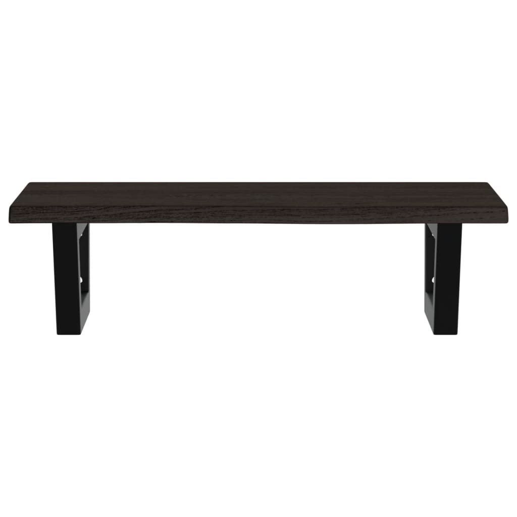 Basin Shelf Wall Mounted Steel and Solid Wood Oak