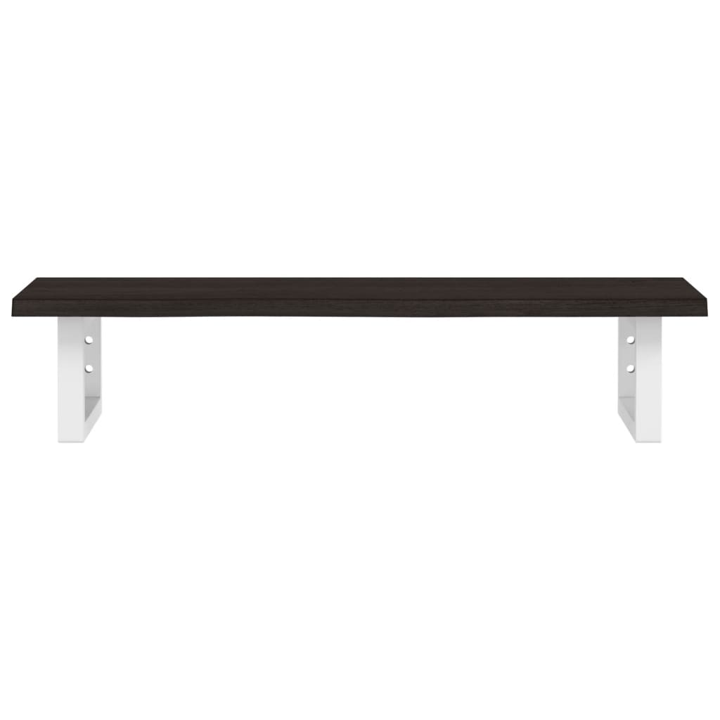 Basin Shelf Wall Mounted Steel and Solid Wood Oak